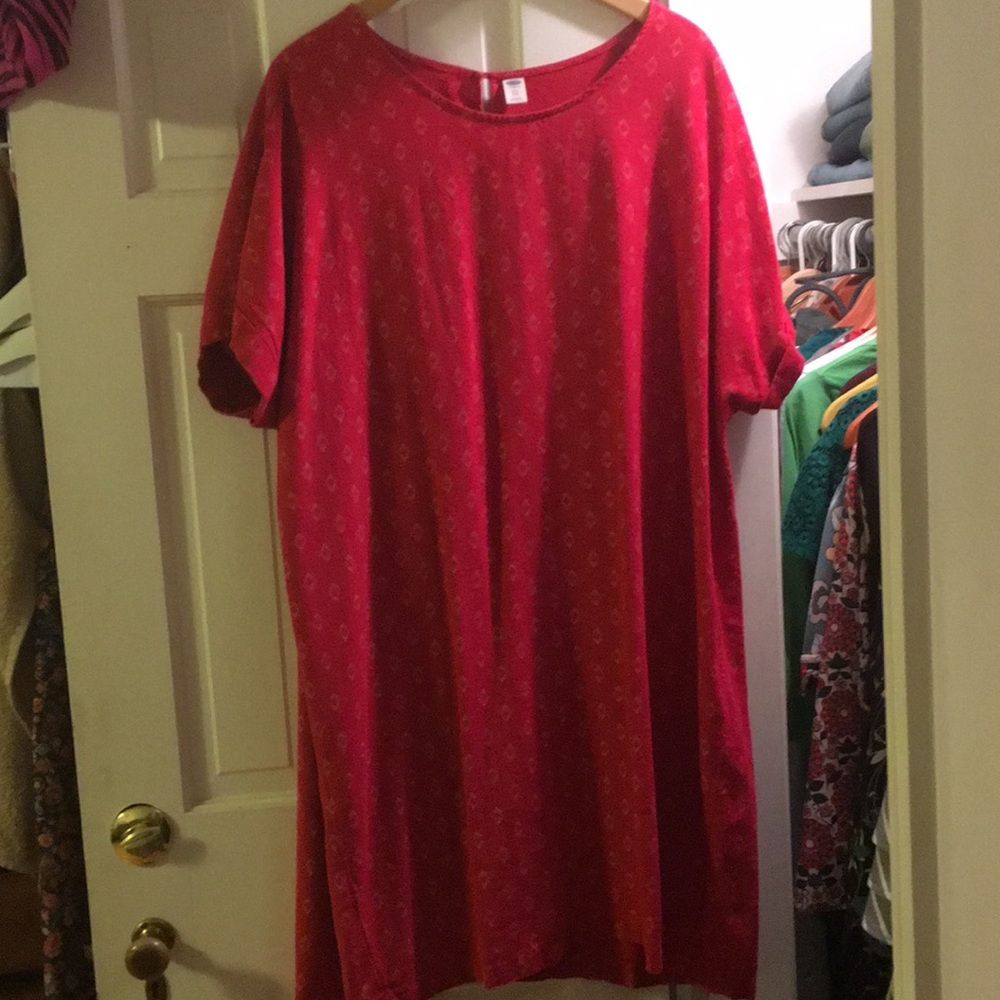 Linen blend shift dress